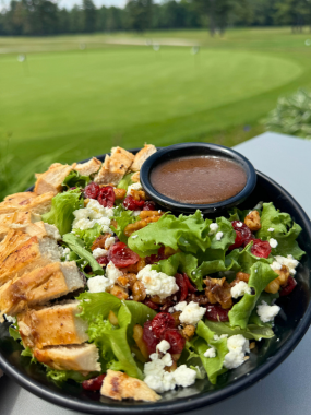 Fresh salad on the deck at The Maplewood