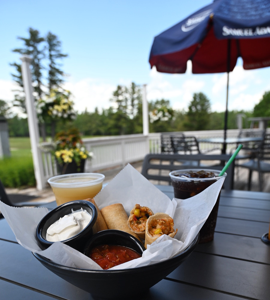 Enjoy lunch on the deck in Bethlehem, NH.